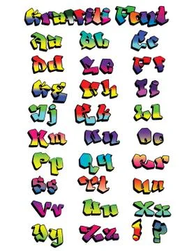 Graffiti rainbow font Stock Illustration