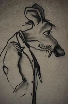 Graffiti of a rat Stock Photos