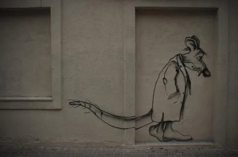 Graffiti of a rat Stock Photos