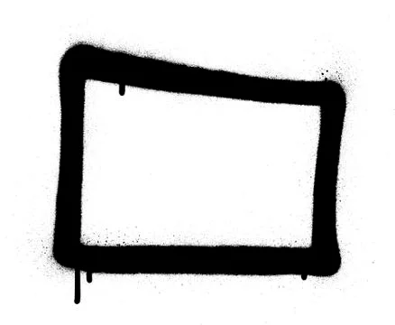 Graffiti rectangle grunge frame in black over white Illustrazione stock