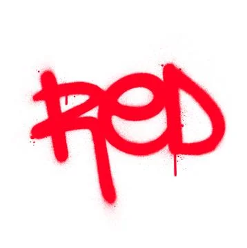 Graffiti red word sprayed in red over white Stock Illustration