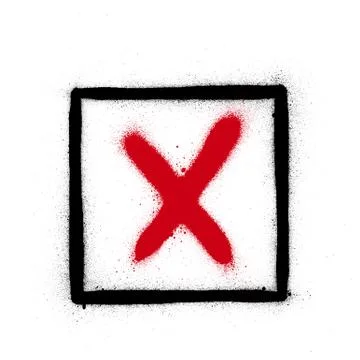 Graffiti refused sign sprayed in red black over white Stock Illustration