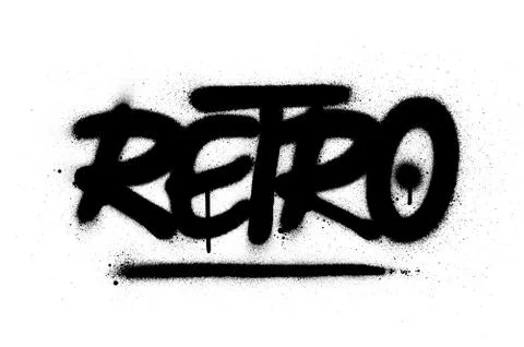Graffiti retro word sprayed in black over white Stock Illustration