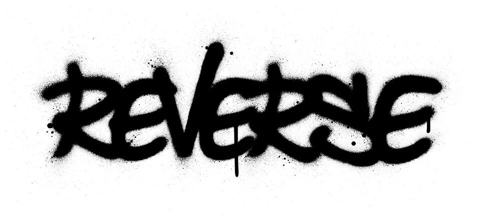Graffiti reverse word sprayed in black over white Illustrazione stock