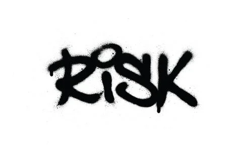 Graffiti risk word sprayed in black over white Stock Illustration