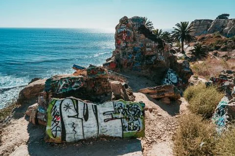 Graffiti on rock Foto stock