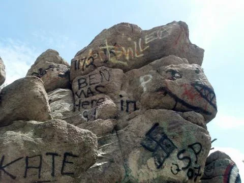 Graffiti on rocks Stock Photos