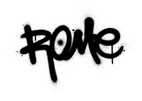 Graffiti Rome word sprayed in black over white Stock-Illustration