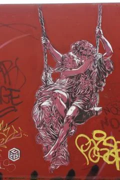 Graffiti on rome's wall Stock Illustration