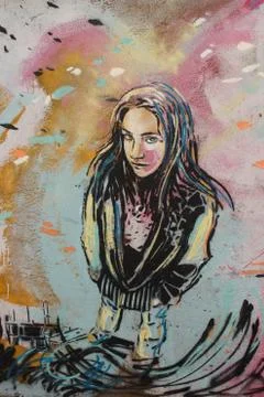 Graffiti on Rome's wall Stock Photos