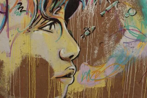 Graffiti on Rome's wall Stock Photos