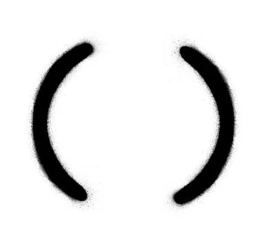 Graffiti round brackets sprayed in black over white Stock Illustration