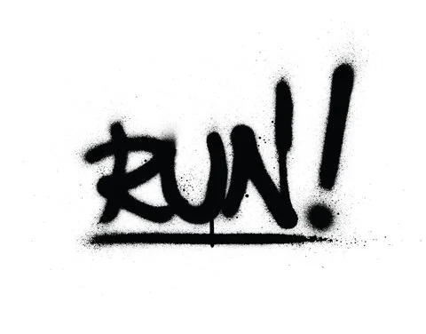 Graffiti run word Illustrazione stock