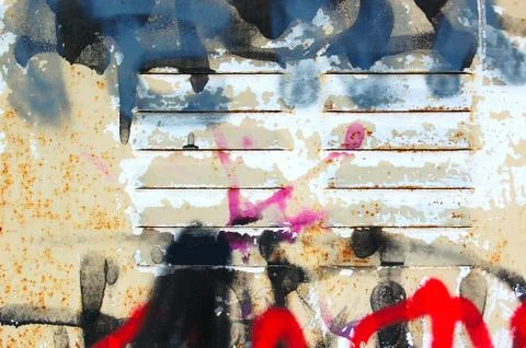 Graffiti on rusty surface Stock-Fotos