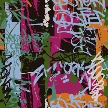 Graffiti seamless background. Vector Stock Illustration