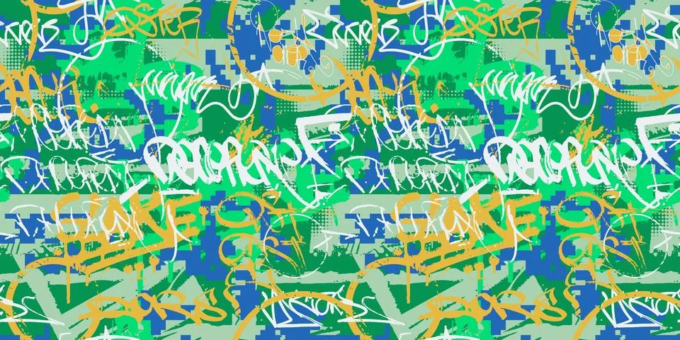 Graffiti seamless background. Vector wallpaper Stock Illustration