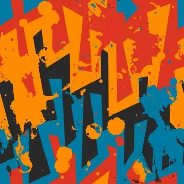 Graffiti seamless pattern with blob effect Stock Illustration