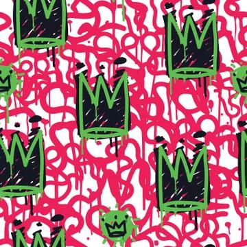 Graffiti Seamless Pattern Color Stock Illustration