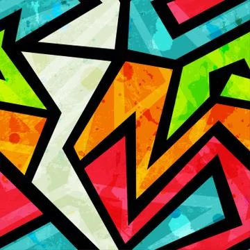 Graffiti seamless pattern with grunge effect Illustrazione stock