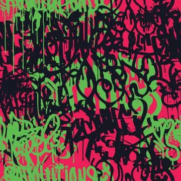 Graffiti Seamless Pattern Stock Illustration