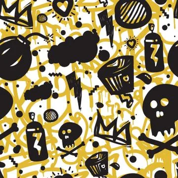 Graffiti seamless pattern Stock Illustration