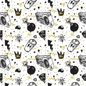 Graffiti seamless pattern Stock Illustration