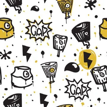 Graffiti seamless pattern Illustrazione stock