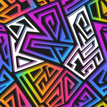 Graffiti seamless pattern Stock Illustration