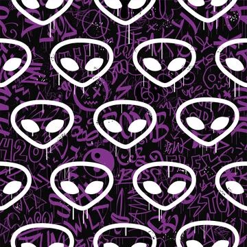 Graffiti seamless pattern wallpaper art.Vector graphic background illustration Illustrazione stock