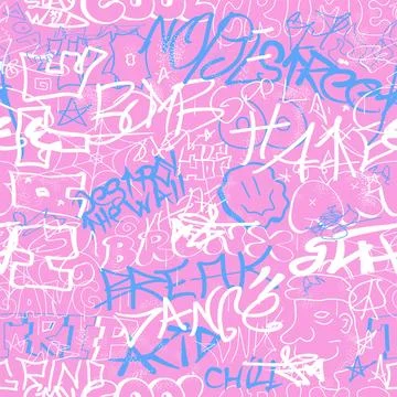 Graffiti seamless pattern wallpaper art.Vector graphic background illustration Stock Illustration