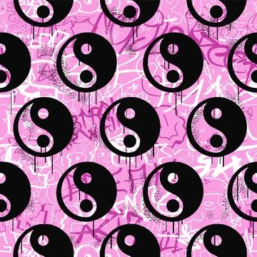 Graffiti seamless pattern wallpaper art.Vector graphic background illustration Stock Illustration