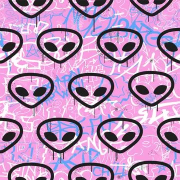 Graffiti seamless pattern wallpaper art.Vector graphic background illustration Illustrazione stock