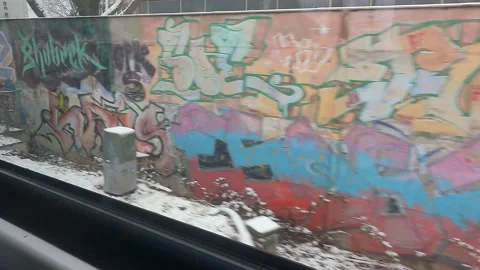 Graffiti seen from the Berlin underground Vídeo Stock 237059376
