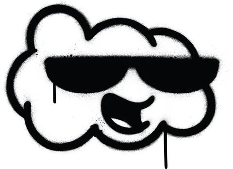 Graffiti shouting cloud sprayed Stock Illustration