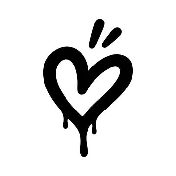 Graffiti small heart icon Stock Illustration