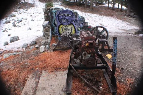 Graffiti in Snow Foto stock