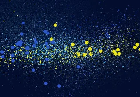 Graffiti speckled space background in blue yellow Stock-Illustration