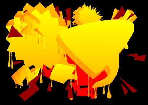 Graffiti speech bubble. Abstract modern Messaging sign street art decoratio.. Illustrazione stock