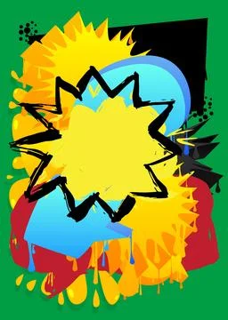 Graffiti speech bubble. Abstract modern Messaging sign street art decoratio.. Illustrazione stock