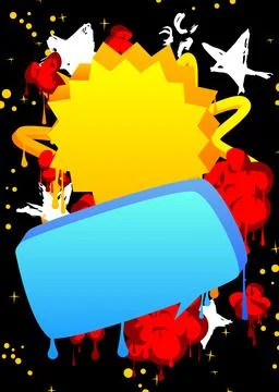 Graffiti speech bubble. Abstract modern Messaging sign street art decoratio.. Stock Illustration