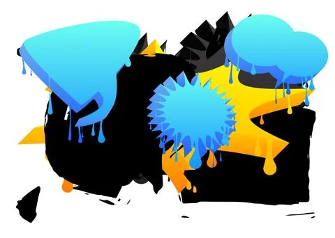Graffiti speech bubble. Abstract modern Messaging sign street art decoratio.. Illustrazione stock