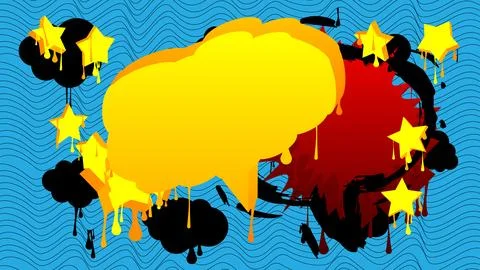 Graffiti speech bubble. Abstract modern Messaging sign street art decoratio.. Illustrazione stock