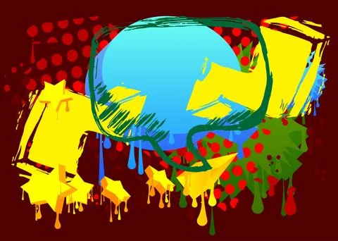 Graffiti speech bubble. Abstract modern Messaging sign street art decoratio.. Illustrazione stock