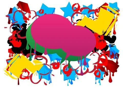Graffiti speech bubble. Abstract modern Messaging sign street art decoratio.. Illustrazione stock