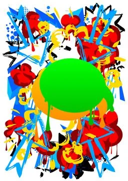 Graffiti speech bubble. Abstract modern Messaging sign street art decoratio.. Illustrazione stock
