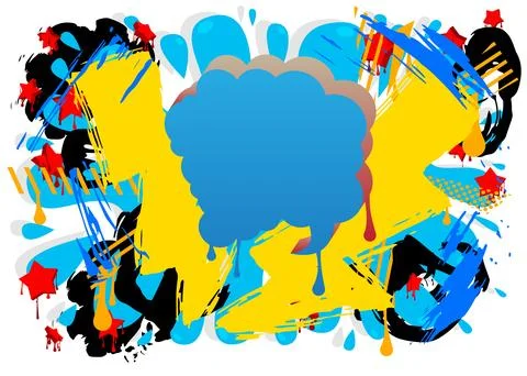 Graffiti speech bubble. Abstract modern Messaging sign street art decoratio.. Illustrazione stock