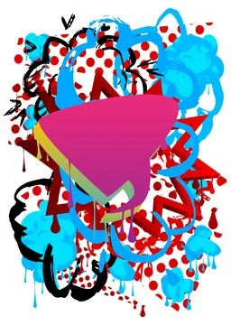 Graffiti speech bubble. Abstract modern Messaging sign street art decoratio.. Illustrazione stock