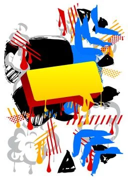 Graffiti speech bubble. Abstract modern Messaging sign street art decoratio.. Stock-Illustration