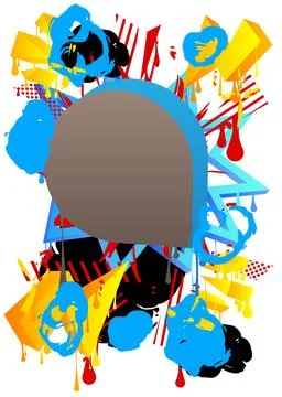 Graffiti speech bubble. Abstract modern Messaging sign street art decoratio.. Illustrazione stock