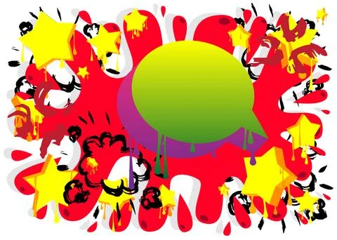 Graffiti speech bubble. Abstract modern Messaging sign street art decoratio.. Illustrazione stock